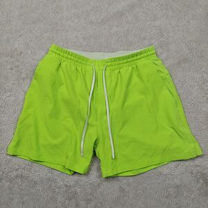 Lululemon Beach Shorts Swim Trunks Men's M Neon Green Mesh Lining